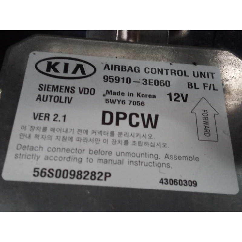 Recambio de centralita airbag para kia sorento 2.5 crdi active referencia OEM IAM 959103E060  