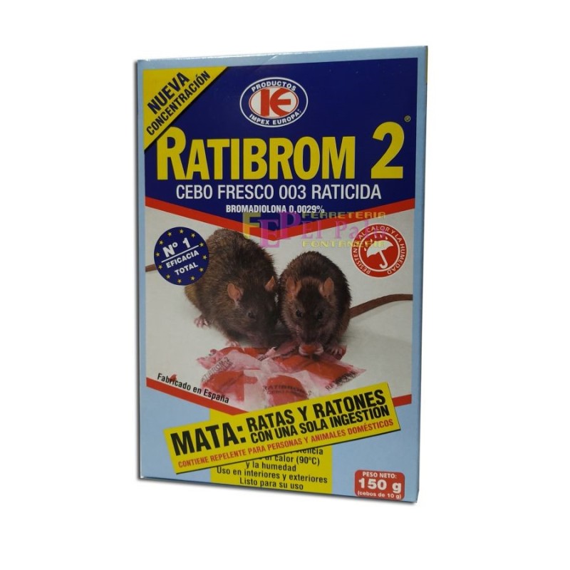 Recambio de ferreteria para universal tienda ratibronm 2 raticida caja 150gr. referencia OEM IAM 8413707070221 NUEVO 