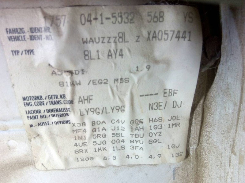 audi a3 (8l) del año 2003