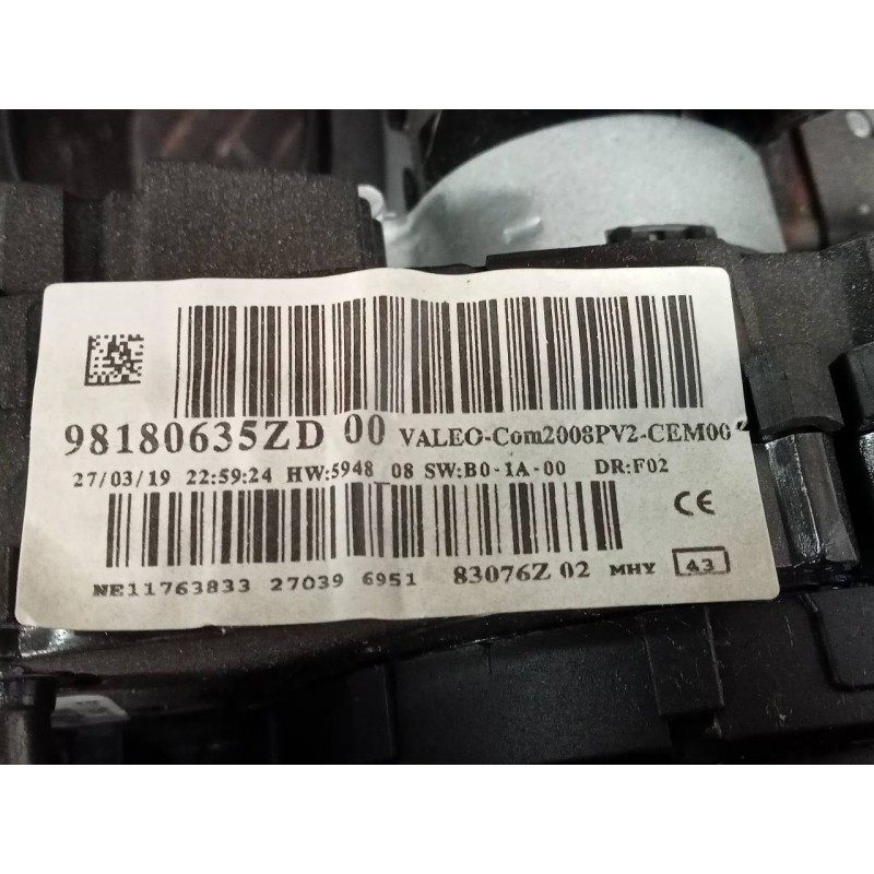 Recambio de anillo airbag para citroen c4 picasso spacetourer referencia OEM IAM 98180635ZD  