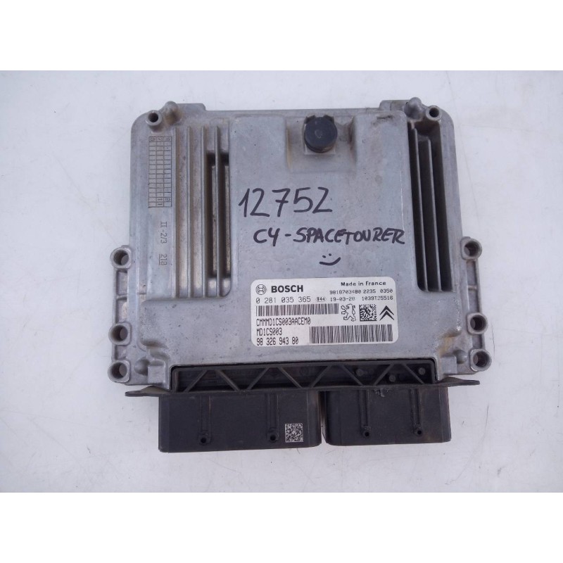 Recambio de centralita motor uce para citroen c4 picasso spacetourer referencia OEM IAM 9832694380 0281035365 