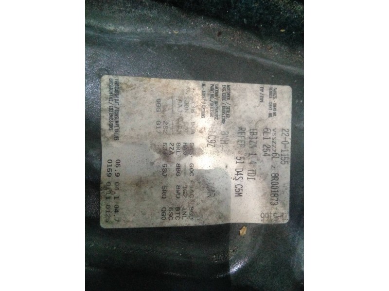 seat ibiza (6l1) del año 2007