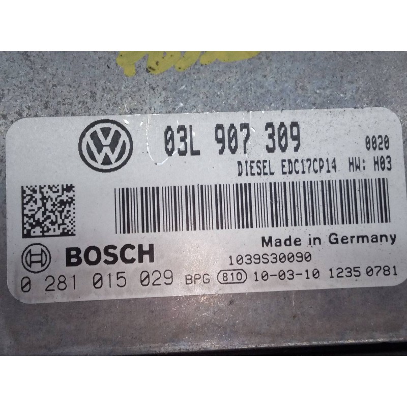 Recambio de centralita motor uce para volkswagen passat berlina (3c2) advance referencia OEM IAM 03L907309 0281015029 