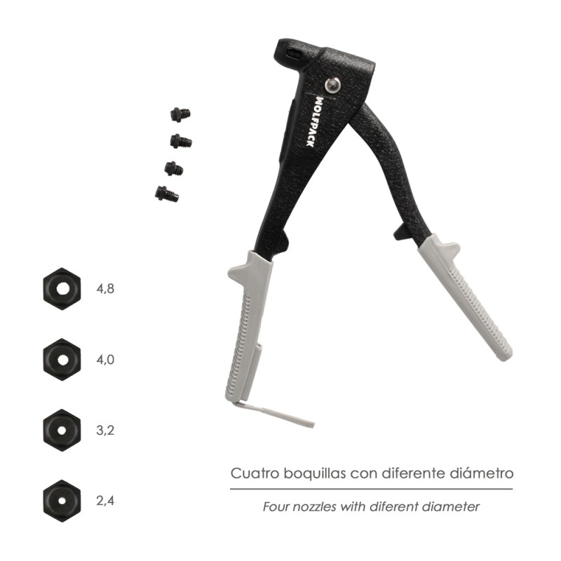 Recambio de herramientas para universal herramientas remachadora profesional forjada 1 mano referencia OEM IAM 02320161 NUEVO 