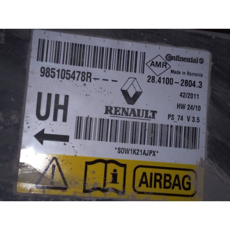 Recambio de centralita airbag para renault megane iii berlina 5 p referencia OEM IAM 985105478R  