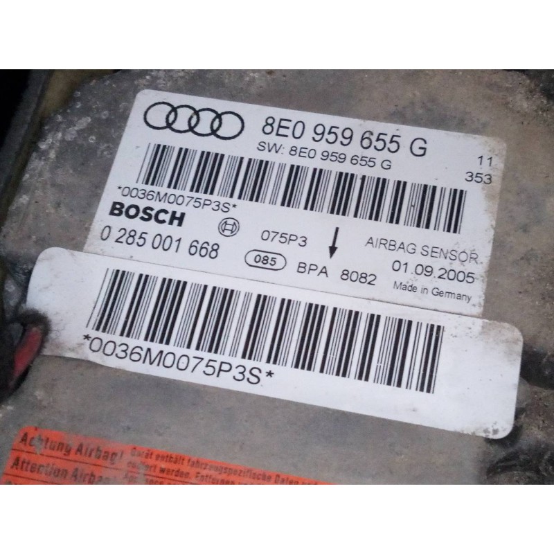 Recambio de centralita airbag para audi a4 berlina (8e) 2.0 tdi referencia OEM IAM 8E0959655G  