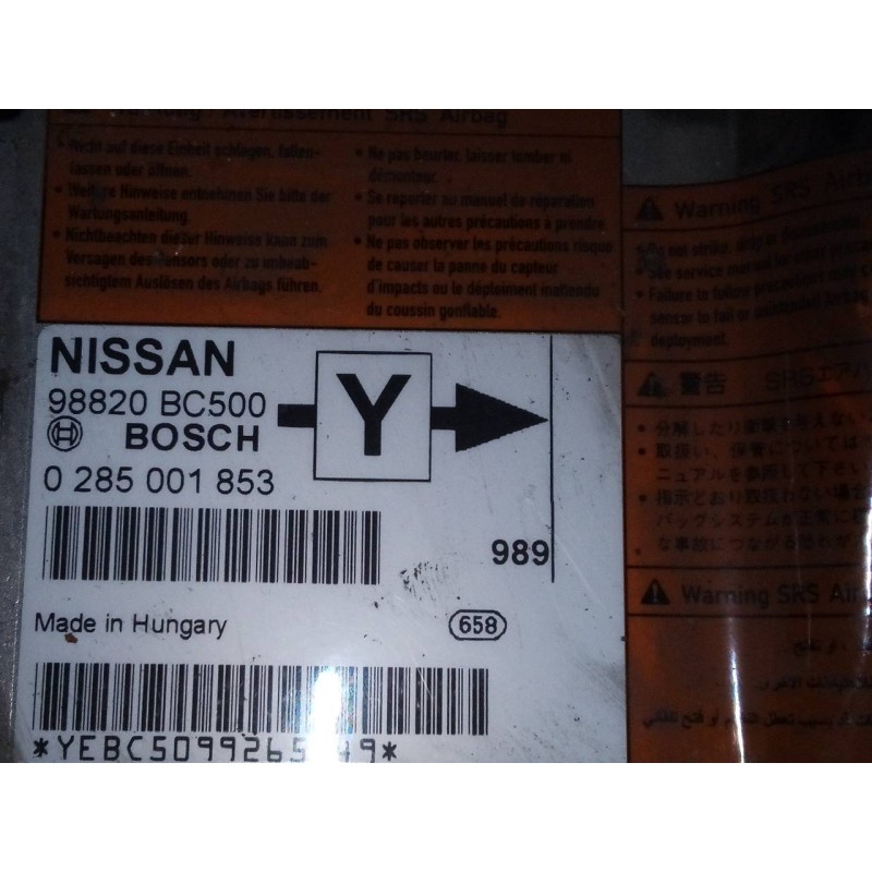 Recambio de centralita airbag para nissan micra (k12e) acenta referencia OEM IAM 98820BC500 0285001853 