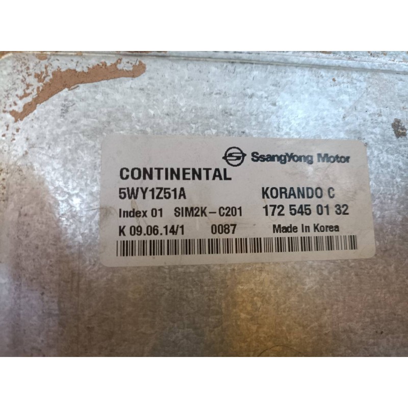 Recambio de centralita motor uce para ssangyong korando crystal referencia OEM IAM 1725450132 5WY1Z51A 