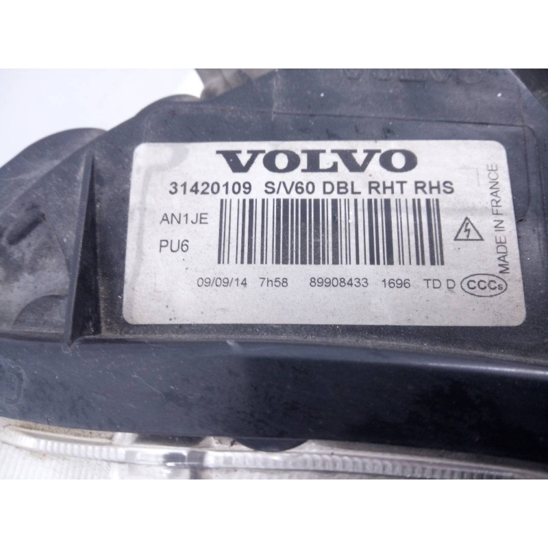 Recambio de faro derecho para volvo v60 kombi kinetic referencia OEM IAM 31420109  E1-A5-46-2