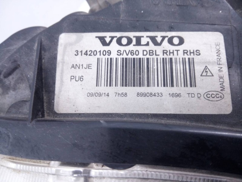 Recambio de faro derecho para volvo v60 kombi kinetic referencia OEM IAM 31420109  E1-A5-46-2