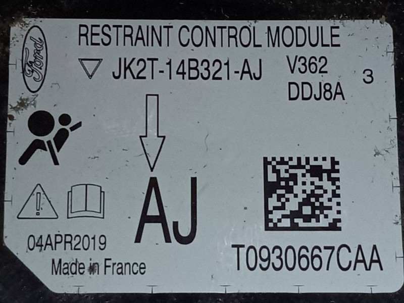 Recambio de kit airbag para ford transit custom kasten panther referencia OEM IAM JK2T14B321AJ  