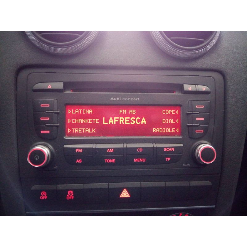 Recambio de sistema audio / radio cd para audi a3 sportback (8p) 1.6 tdi ambiente referencia OEM IAM 8P0035186S  E2-A1-10-7