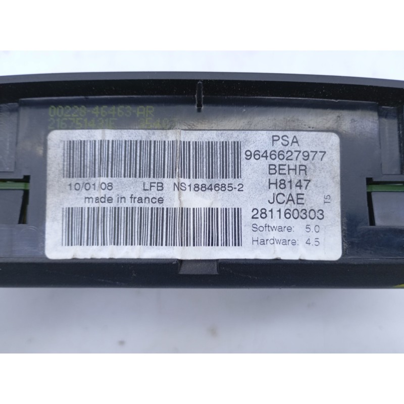 Recambio de mando climatizador para peugeot 307 break / sw (s1) 1.6 hdi referencia OEM IAM 9646627977  
