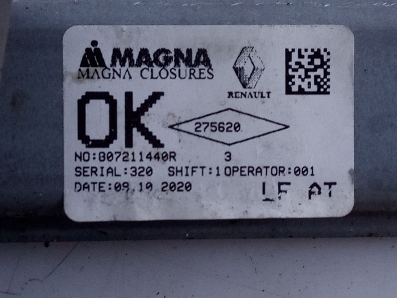 Recambio de elevalunas delantero izquierdo para dacia sandero stepway referencia OEM IAM   