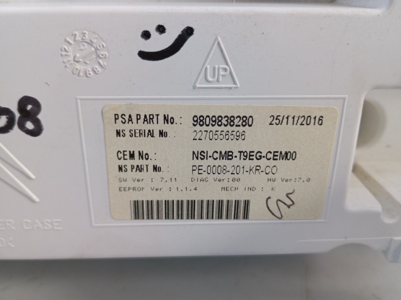 Recambio de cuadro instrumentos para peugeot 308 active referencia OEM IAM 9809838280 2270556596 