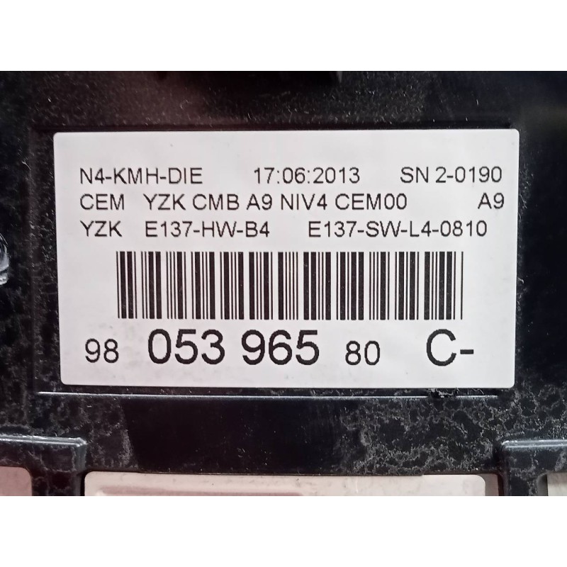 Recambio de cuadro instrumentos para peugeot 2008 (--.2013) allure referencia OEM IAM 9805396580  