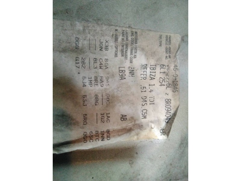 seat ibiza (6l1) del año 2007