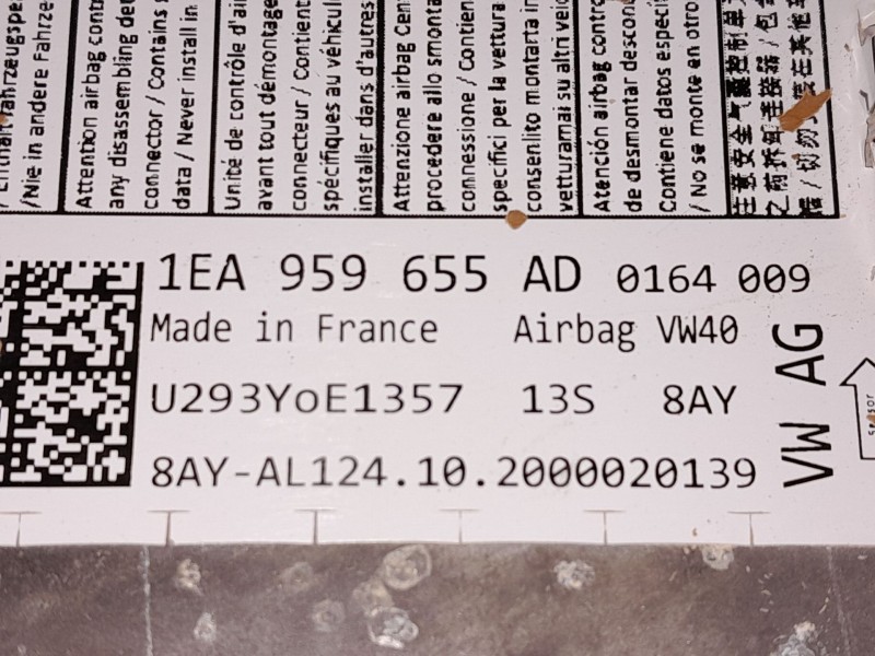 Recambio de kit airbag para seat leon leon 5f8 st fr e-hybrid referencia OEM IAM 1EA959655AD 0164009 