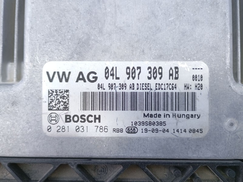 Recambio de centralita motor uce para volkswagen caddy furgón/kombi furgón 4motion bmt referencia OEM IAM 04L907309AB 0281031786
