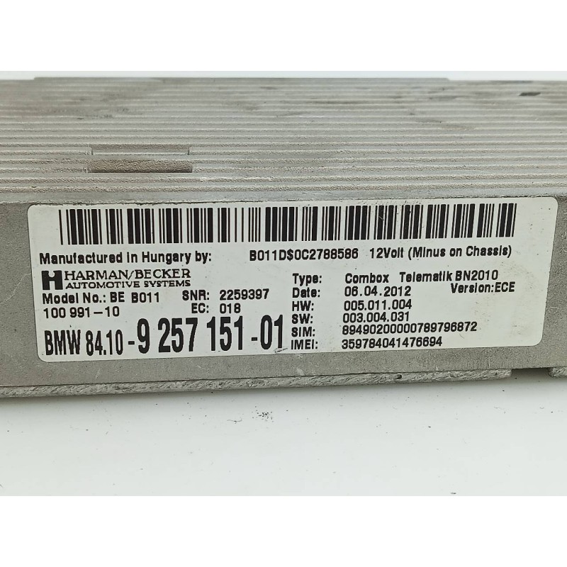 Recambio de modulo electronico para bmw serie 5 lim. (f10) 520d referencia OEM IAM 925715101  