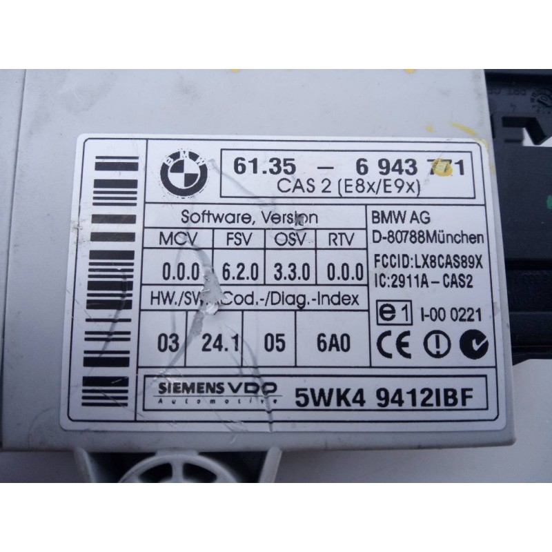 Recambio de modulo electronico para bmw serie 1 berlina (e81/e87) referencia OEM IAM 5WK49412IBF  