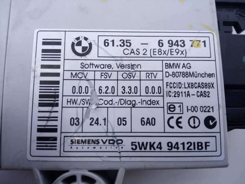 Recambio de modulo electronico para bmw serie 1 berlina (e81/e87) referencia OEM IAM 5WK49412IBF  