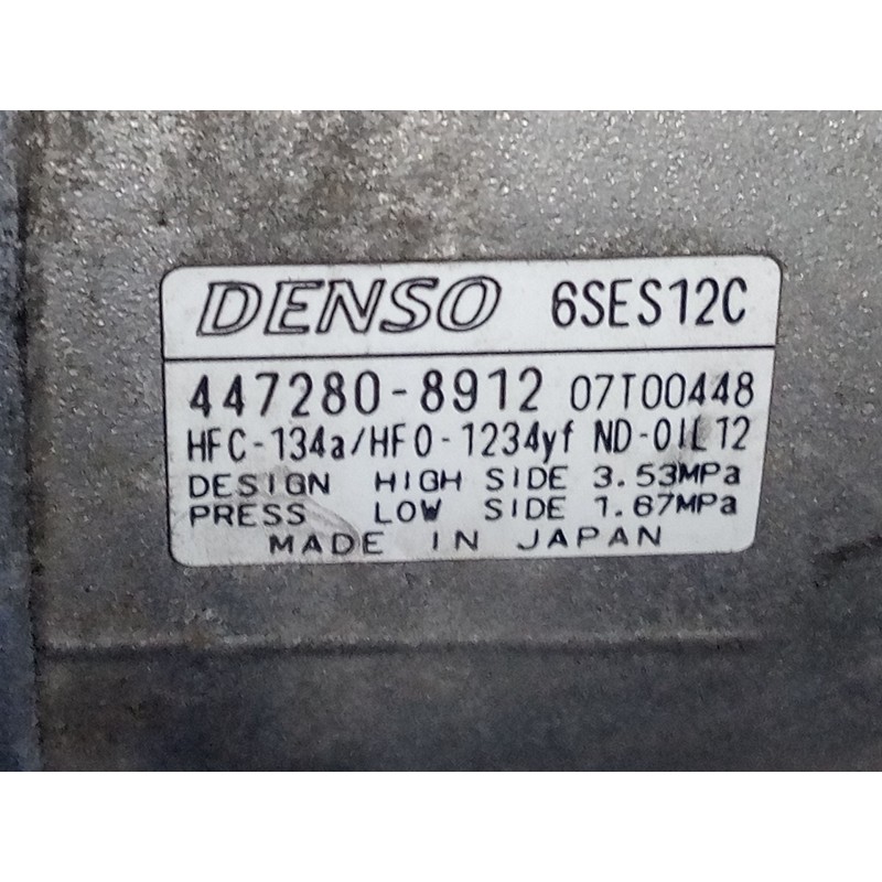 Recambio de compresor aire acondicionado para toyota auris active referencia OEM IAM 4472808912 07T00448 