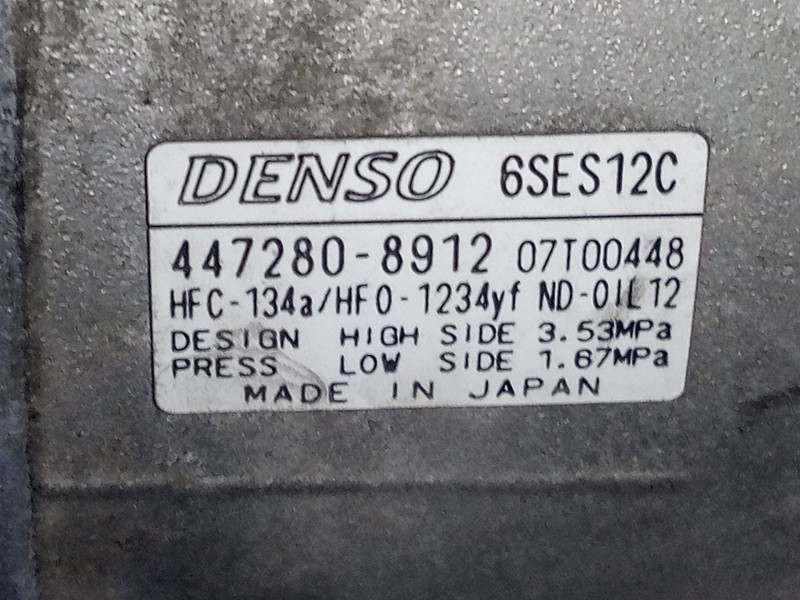 Recambio de compresor aire acondicionado para toyota auris active referencia OEM IAM 4472808912 07T00448 