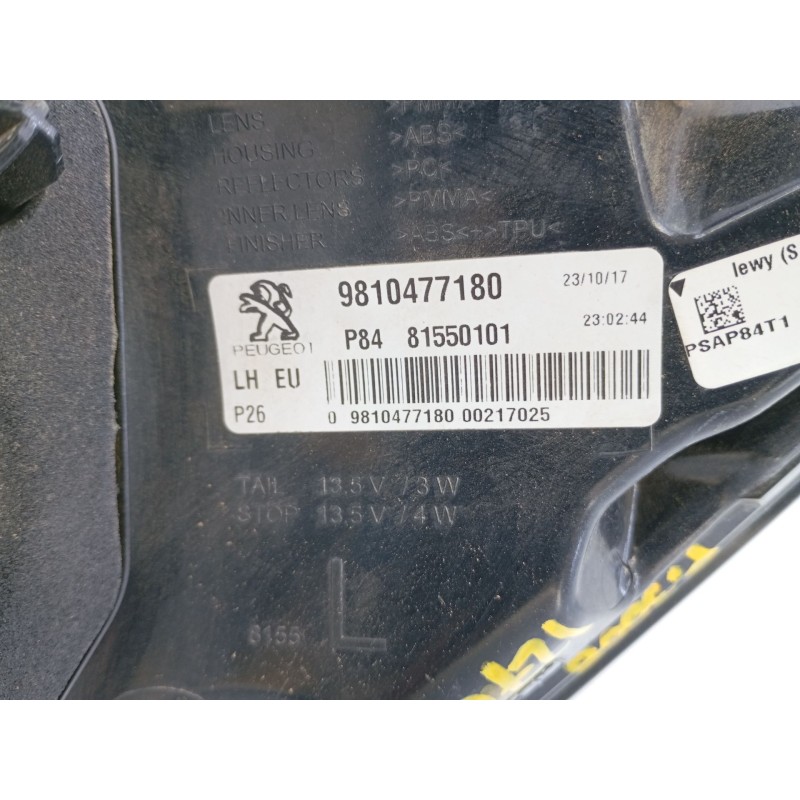 Recambio de piloto trasero izquierdo para peugeot 3008 suv referencia OEM IAM 9810477180  