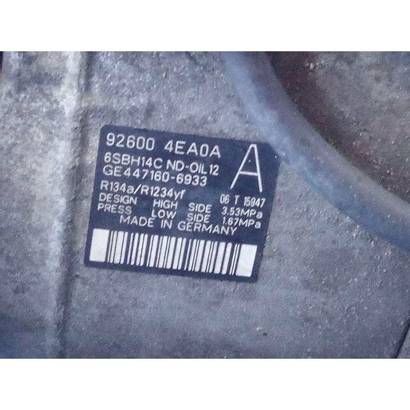 Recambio de compresor aire acondicionado para renault kadjar limited referencia OEM IAM   