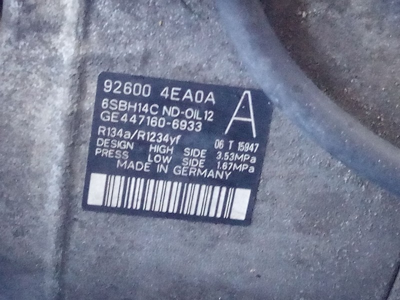 Recambio de compresor aire acondicionado para renault kadjar limited referencia OEM IAM   