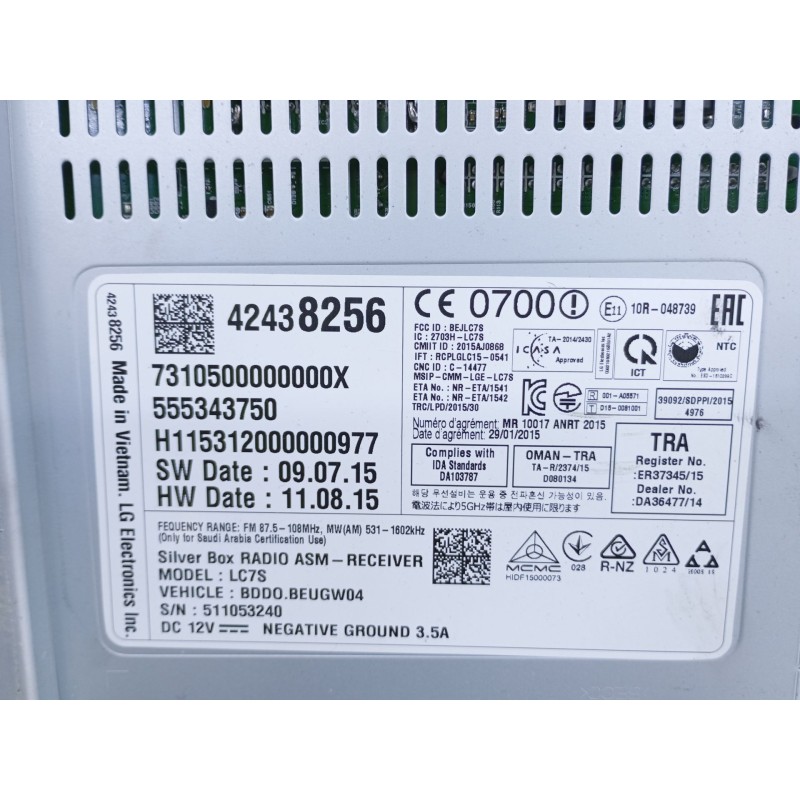 Recambio de sistema audio / radio cd para opel astra k lim. 5türig dynamic referencia OEM IAM 5NRW0014053240  