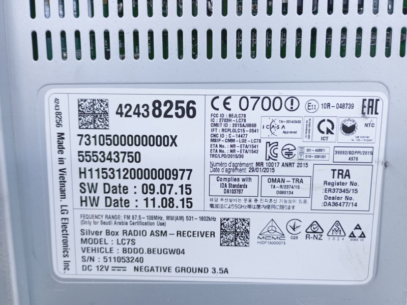 Recambio de sistema audio / radio cd para opel astra k lim. 5türig dynamic referencia OEM IAM 5NRW0014053240  