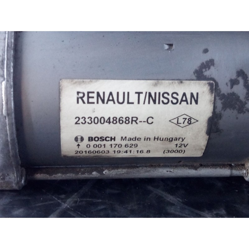Recambio de motor arranque para renault kadjar limited referencia OEM IAM 233004868R  