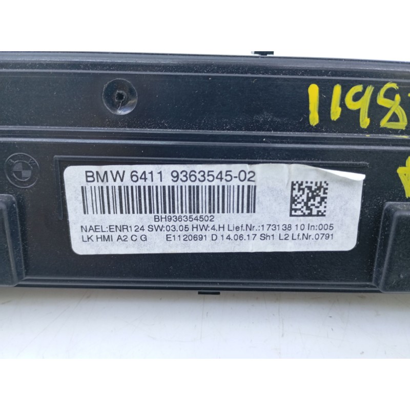 Recambio de mando climatizador para bmw serie 3 touring (f31) 320d efficientdynamics edition referencia OEM IAM 6411936354502  