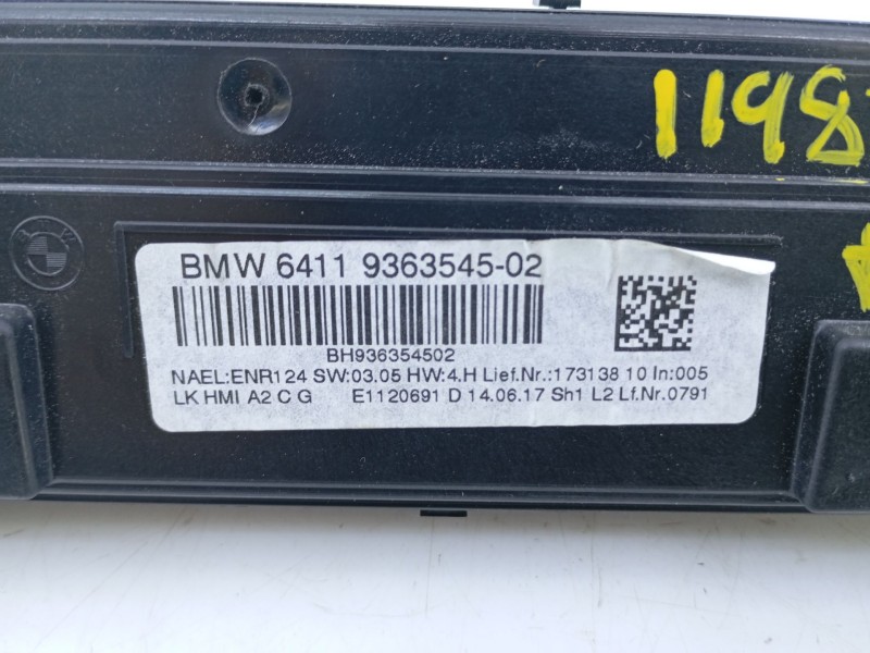 Recambio de mando climatizador para bmw serie 3 touring (f31) 320d efficientdynamics edition referencia OEM IAM 6411936354502  