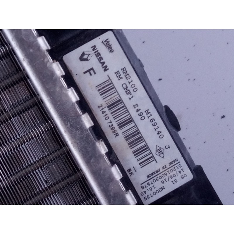 Recambio de radiador agua para renault kadjar limited referencia OEM IAM 214107399R RM2100M169140J 