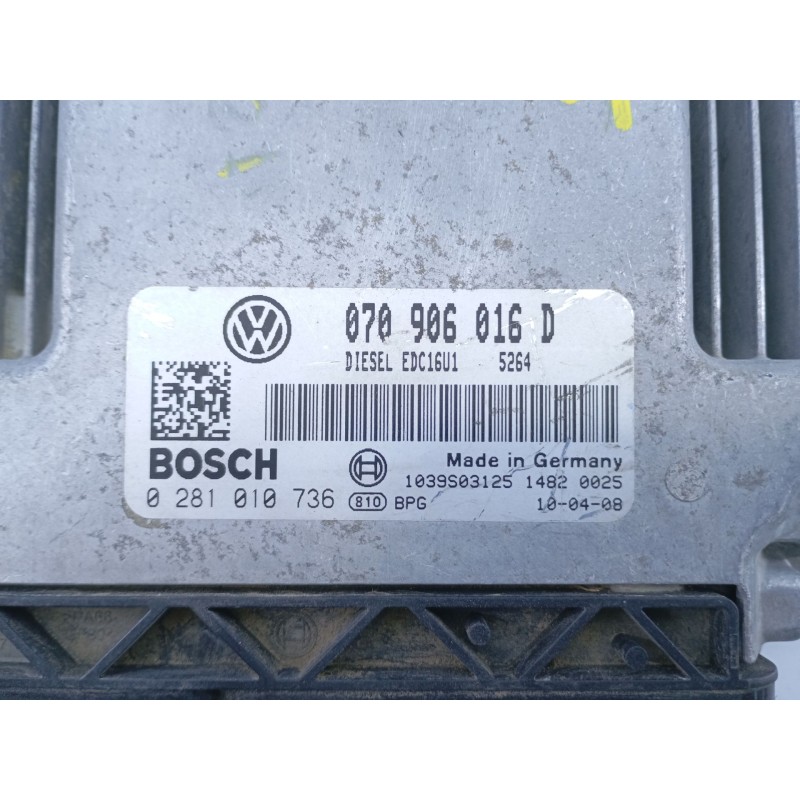 Recambio de centralita motor uce para volkswagen touareg (7la) tdi v10 referencia OEM IAM 070906016D 0281010736 E2-A1-31-1