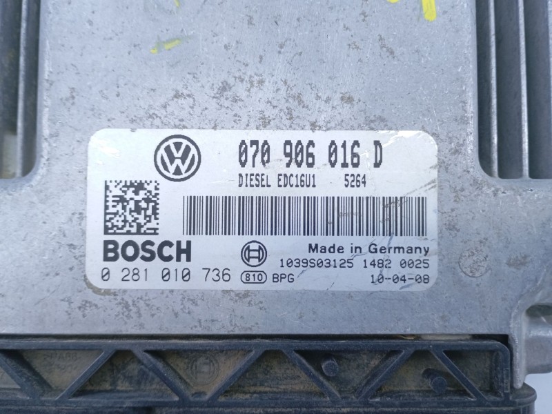 Recambio de centralita motor uce para volkswagen touareg (7la) tdi v10 referencia OEM IAM 070906016D 0281010736 E2-A1-31-1