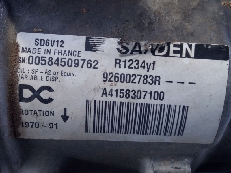 Recambio de compresor aire acondicionado para renault kangoo express referencia OEM IAM 926002783R 00584509762 