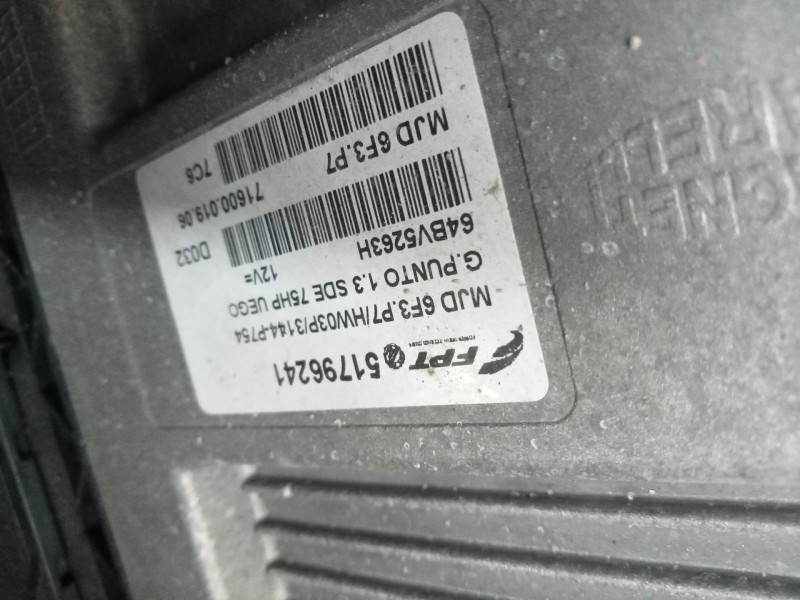 Recambio de centralita motor uce para fiat punto (evo) (199) 1.3 16v jtd cat referencia OEM IAM   