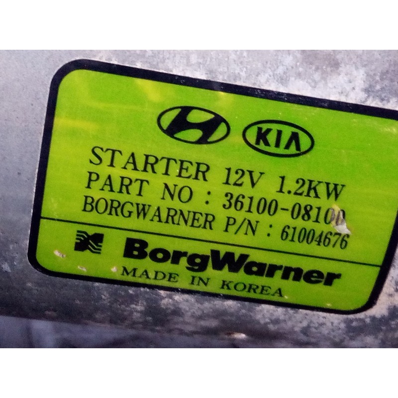 Recambio de motor arranque para hyundai kona 2 1.0 tgdi referencia OEM IAM   