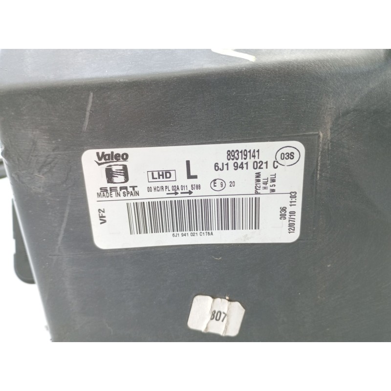 Recambio de faro izquierdo para seat ibiza sc (6j1) reference referencia OEM IAM 6J1941021C  