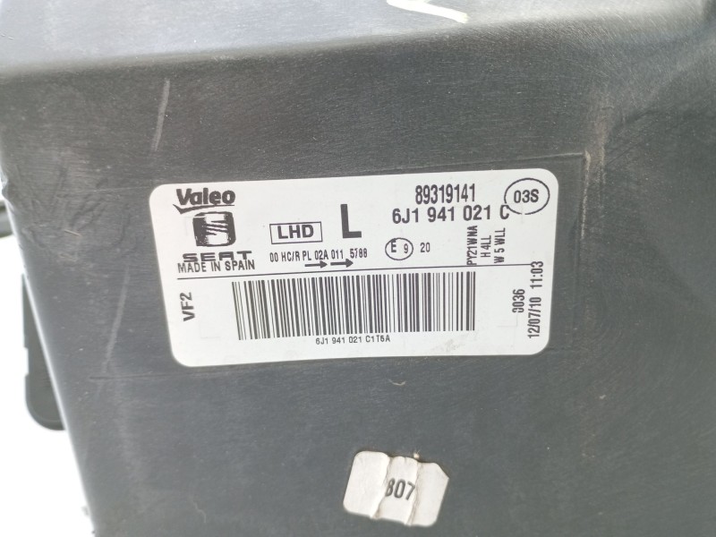 Recambio de faro izquierdo para seat ibiza sc (6j1) reference referencia OEM IAM 6J1941021C  
