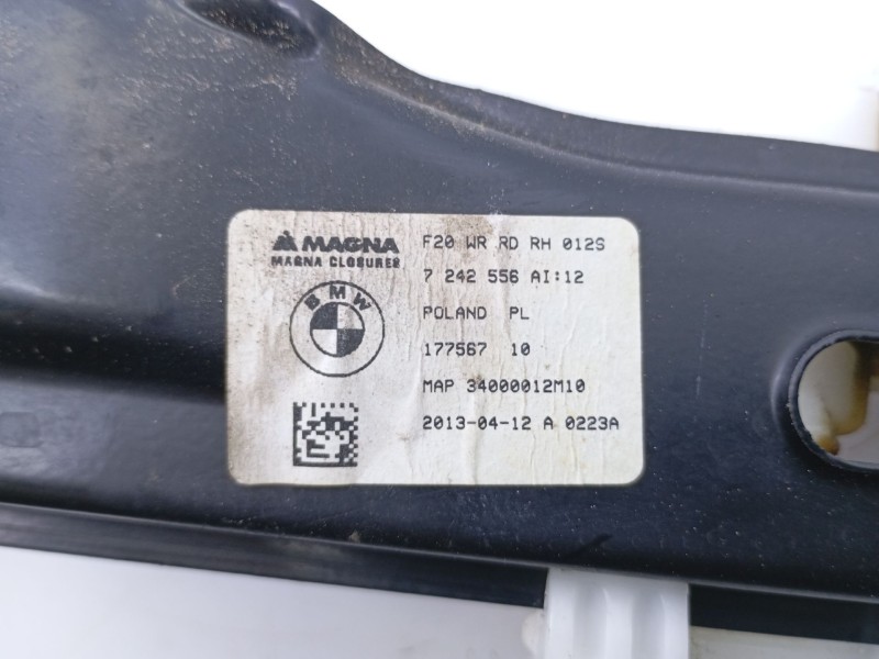 Recambio de elevalunas trasero derecho para bmw serie 1 lim. (f20) 118d referencia OEM IAM 7242556  