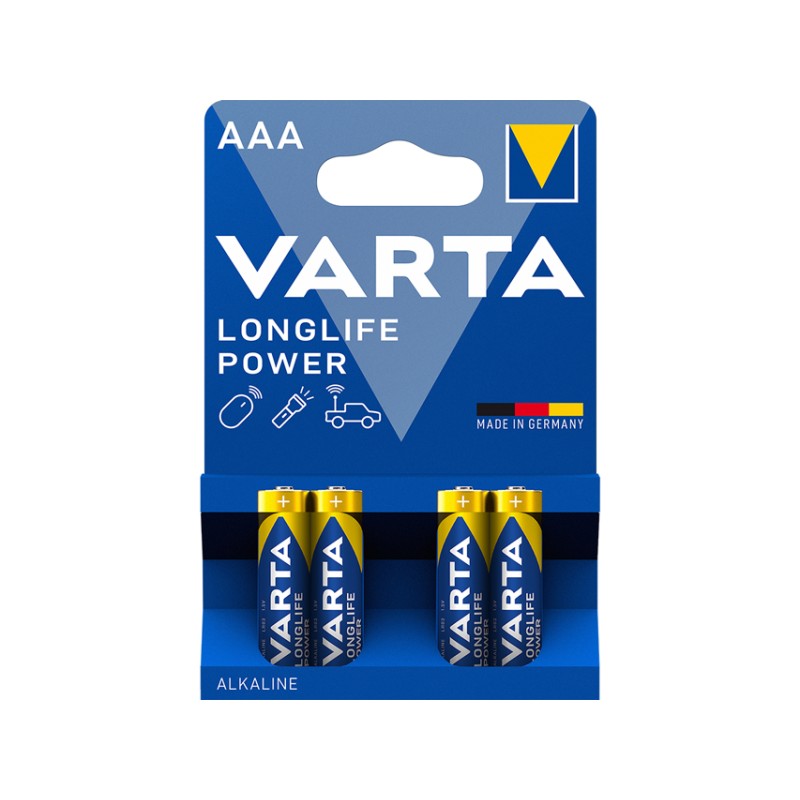 Recambio de ferreteria para universal pilas pack 4 aaa alcalinas lr03 longlife power varta referencia OEM IAM VAR04903 NUEVO TIE
