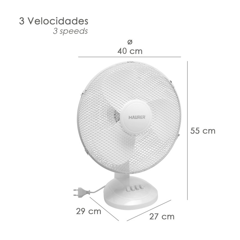 Recambio de ferreteria para universal accesorios ventilador maurer mesa ø 40 cm. 45 w referencia OEM IAM 05380150 NUEVO TIENDA