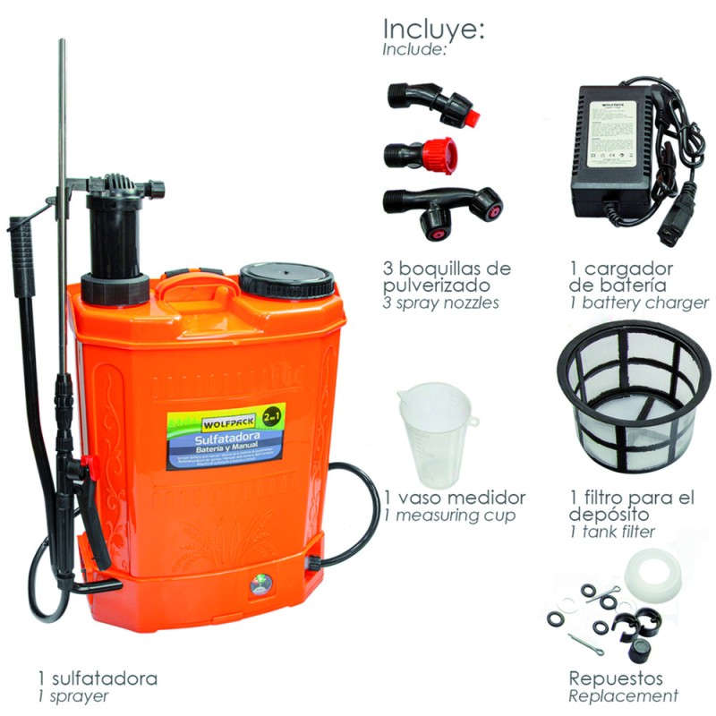 Recambio de ferreteria para universal acc. tienda sulfatadora electrica a bateria doble uso bateria o manual, bate referencia OE