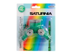 Recambio de ferreteria para universal acc. tienda adaptador manguera plastico 3/4 - 1´´ hembra con 2 tomas blister referencia OE