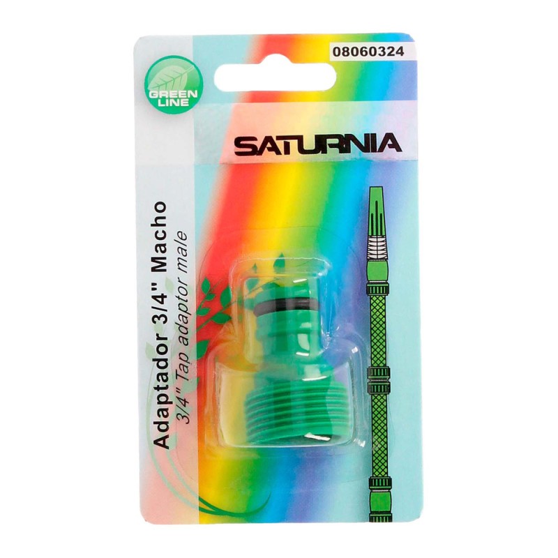 Recambio de ferreteria para universal acce. riego adaptador manguera plastico 3/4 macho blister referencia OEM IAM 08060324 NUEV